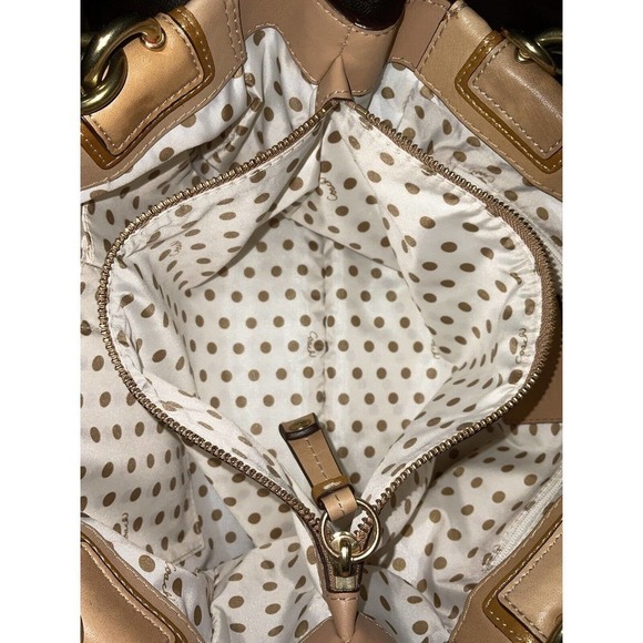 Coach Penelope Beige Leather Turn-lock Carryall Satchel Bag F16531 - Picture 13 of 16